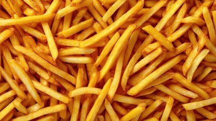 Background image of a generous pile of golden French fries seen from above