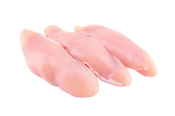 Three raw chicken breast fillet pieces ready for cooking meal eat meat on transparent background