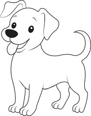 Dog Vector Playful Dog Illustration with Floppy Ears and Curled Tail