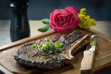 Bone in ribeye steak.