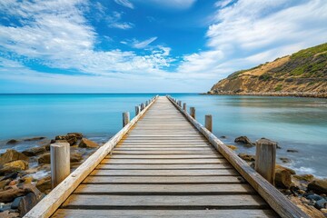 Fototapeta premium Experience the natural beauty of Rapid Bay Jetty in South Australia with serene ocean views, Rapid Bay Jetty travel destination and tourist attraction near Adelaide