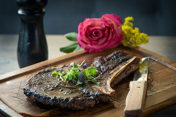 Bone in ribeye steak.