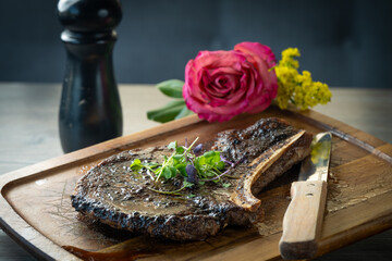 Bone in ribeye steak.