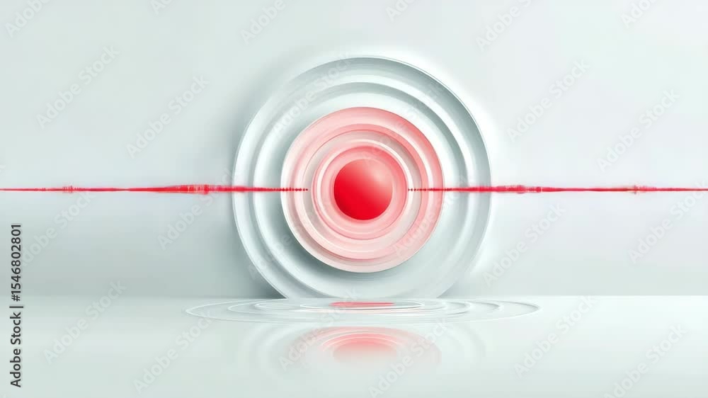 Poster circular ripple effect on water surface – abstract fluid dynamics, motion, and energy concept with s