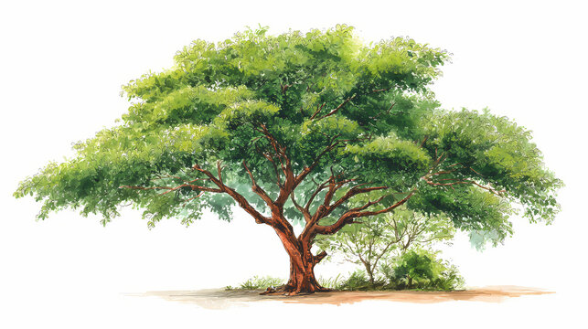  Sal Tree (Shorea robusta) &ndash; Sacred Indian Tree with Thick Trunk and Green Canopy