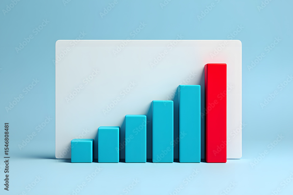 Poster rising bar graph a visual representation of business growth and success, featuring a bar chart with 