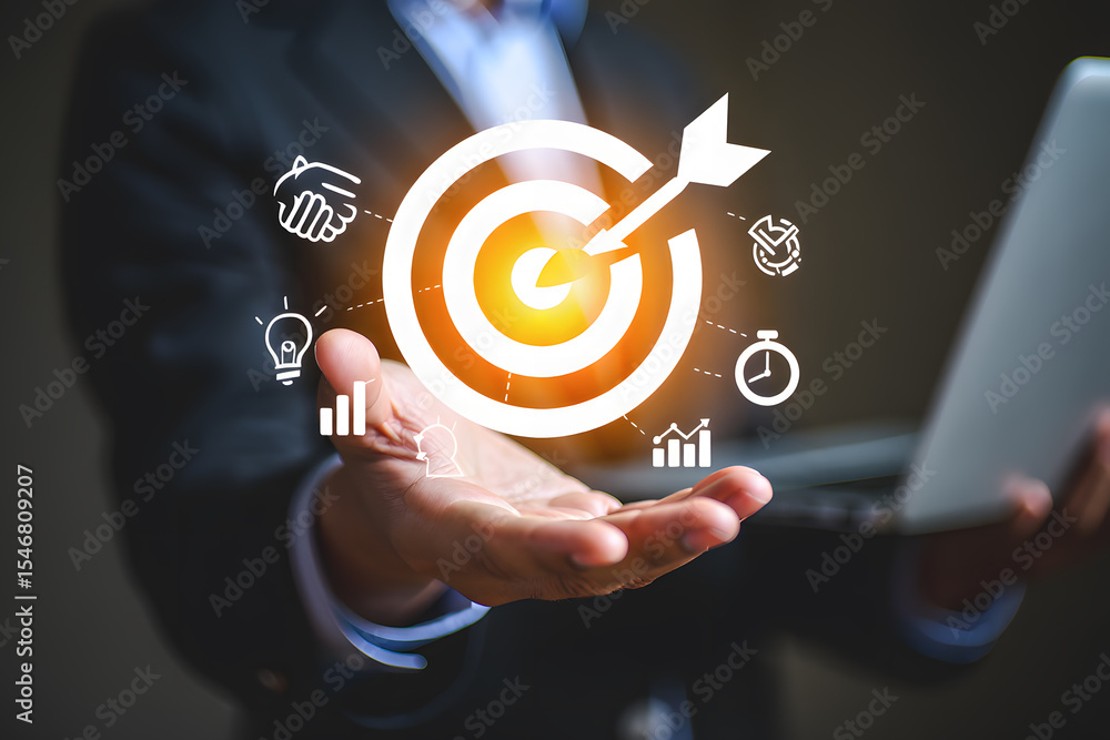 Poster strategic business development and innovation a conceptual image representing growth and success thr
