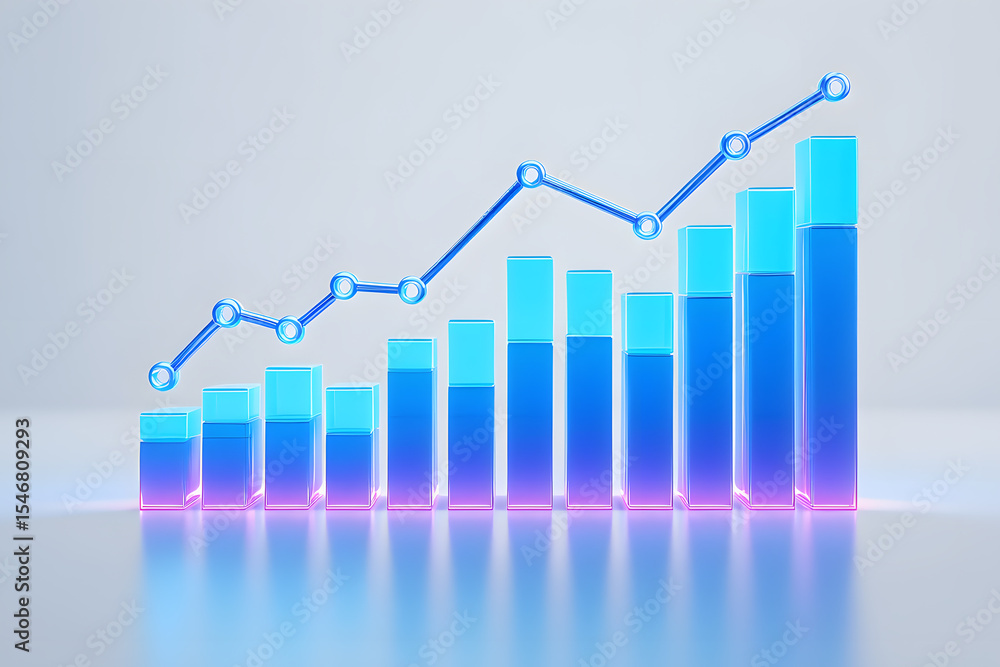 Poster exponential growth a visual representation of increasing success and progress with a rising bar grap