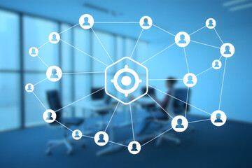 Strategic Networking and Collaboration for Business Success A Visual Representation of Teamwork, Connectivity, and Shared Goals in a Modern Office Setting Promoting Synergy and Innovation