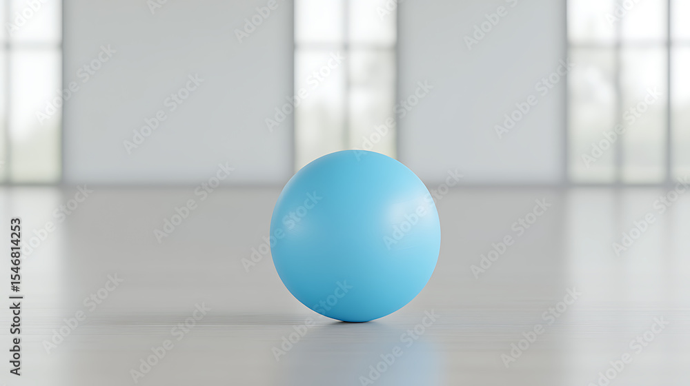 Poster tranquil sphere resting on a pristine surface, bathed in soft light from nearby windows, creating a 