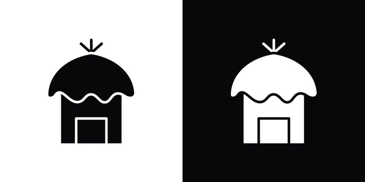 Hut icon of a flat style vector