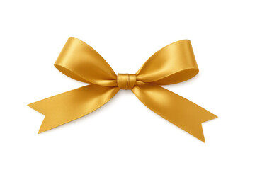 Golden bow gleaming on transparent backdrop, lending sophisticated accent to gift presentation and celebratory graphics