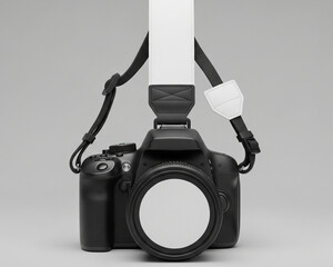 Blank Camera Strap Mockup On Dslr
