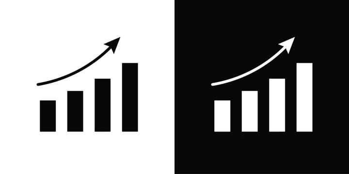 Increasing stocks icon of a flat style vector