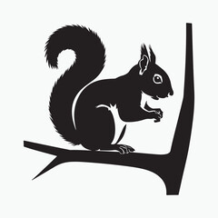 squirrel silhouette on a white background
