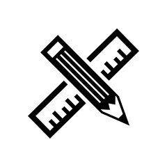 Precise Design Pencil and Ruler Icon for Precision and Accuracy