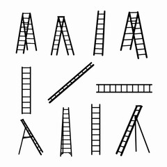 Ladder set outline, household tool and construction element