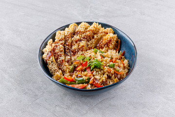 Crispy Chicken Katsu Fried Rice Bowl