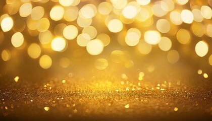 yellow gold background bokeh lights festive christmas new year abstract background banner blurred defocused