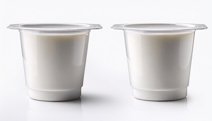 white yogurt cup mockup isolated on white background