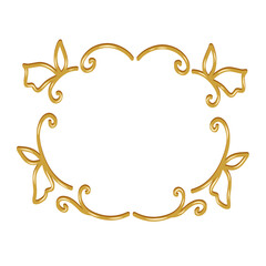 golden frame with butterflies ornament