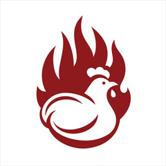 Grilled Chicken BBQ Logo with Flames – Spicy Roast Meat Design