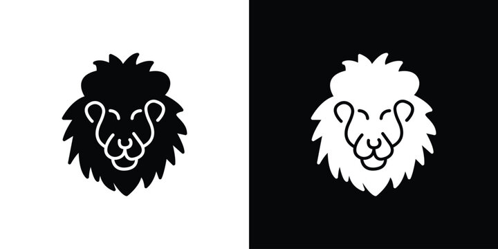 Lion head icon of a flat style vector
