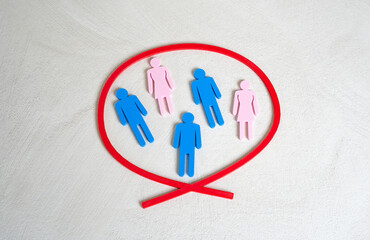 People are circled in red. Selection, exclusion, or targeted focus within a group. Control measures, identity, or behavioral analysis.