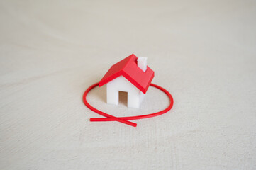 The house is outlined in red. Choice of housing. Property valuation. Real estate assessments,...