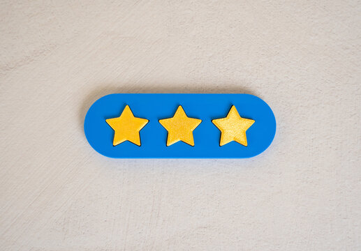 Rating three stars. Feedback systems, user reviews, customer satisfaction, or product evaluation platforms.