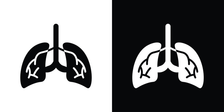 Lungs icon of a flat style vector