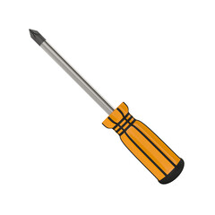 Fototapeta premium Screwdriver on white background. Isolated 3D illustration