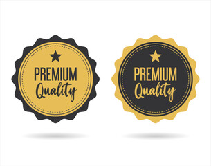 Premium Quality emblem in gold and black color stock illustration 