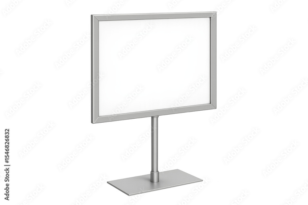 Poster blank display stand showing on transparent background for easy editing