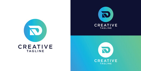 letter d logo design vector
