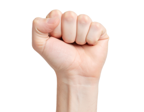 Male fist, cut out.