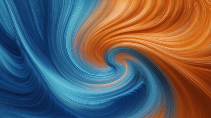 Abstract swirl background blue orange color blend modern art design digital wallpaper graphic illustration