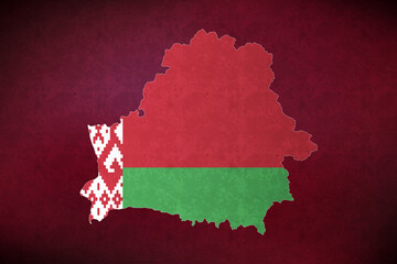 Belarus vector map with flag	
