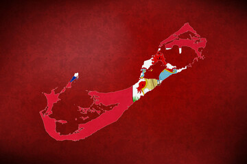 Bermuda vector map with flag	

