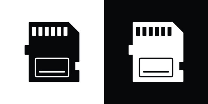 Memory card icon of a flat style vector