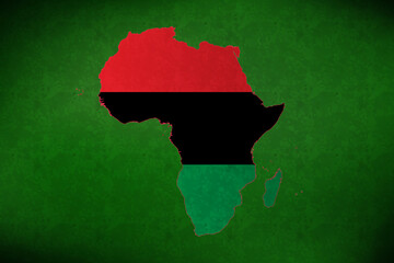 Africa vector map with flag