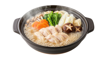 Japanese Chicken Hot Pot Isolated on Transparent Background. Japanese food