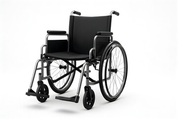 Fototapeta premium Modern lightweight manual wheelchair – three-quarter front view – isolated on white background
