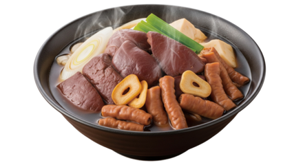 Motsunabe Hot Pot Isolated on Transparent Background. Japanese food
