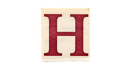 Letter H Cutouts: Photoreal Torn Magazine & Newspaper Clippings | High Definition | PNG image with transparent background