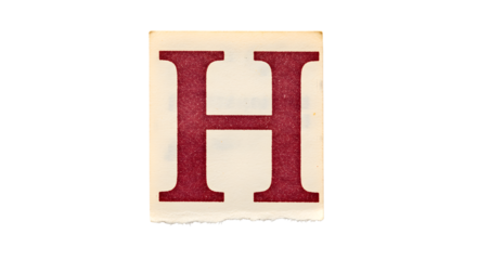 Letter H Cutouts: Photoreal Torn Magazine & Newspaper Clippings | High Definition | PNG image with transparent background