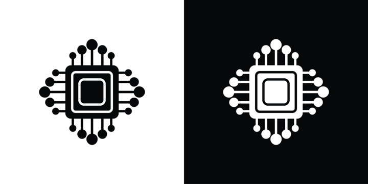 Microchip icon, vector design art.