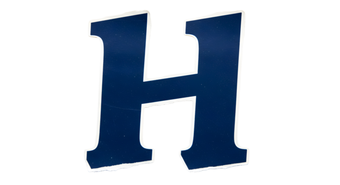 Letter H Cutouts: Photoreal Torn Magazine & Newspaper Clippings | High Definition | PNG image with transparent background