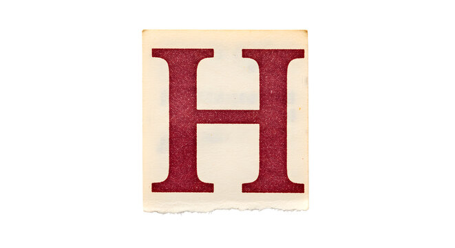 Letter H Cutouts: Photoreal Torn Magazine & Newspaper Clippings | High Definition | PNG image with transparent background
