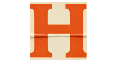 Letter H Cutouts: Photoreal Torn Magazine & Newspaper Clippings | High Definition | PNG image with transparent background